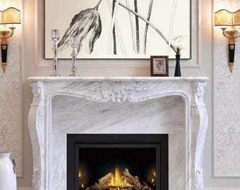 French - Natural Stone Fireplace Surround