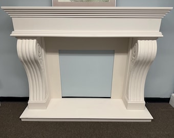Columbia -72" Width (FLOOR MODEL) White Limestone Surround