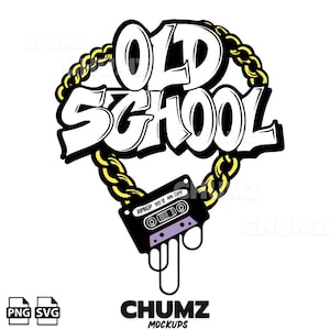 Old school cassettebandje hiphop svg/png Cricut gesneden bestand illustraties, handgetekende