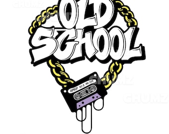 Old school cassette tape hiphop svg/png Cricut cut file clip art, hand drawn