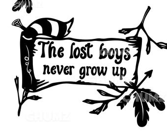 Los niños perdidos nunca crecen SVG/PNG Petter Pan citas archivo de corte cricut