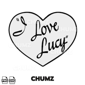 I love Lucy handgezeichnete SVG Cricut geschnitten Datei Aufkleber, PNG Clip Art digitaler Download