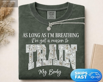 Comfort Colors® Train My Body Shirt, Motivational Gym Tee, Fitness Mindset Shirt, Workout Inspiration, Discipline Fitness Gift for Her