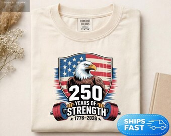 Comfort Colors® America We The Lifters Shirt, Patriotic Eagle Gym Tee, 4th of July Workout Shirt, USA Strength Gift