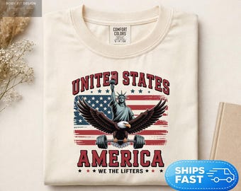 Comfort Colors® We The Lifters Shirt, Patriotic Gym Tee, America 250 Shirt, 4th of July Workout Shirt, USA Fitness Gift