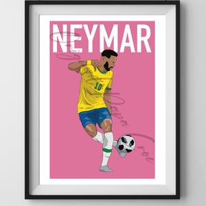 Neymar Minimalist Digital Artwork | Football Fan Art | Instant Download JPG (A3 & Smaller)