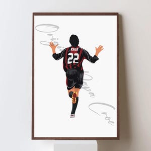 Kaká Minimalist Poster | Brazilian Soccer Legend Digital Download | Football Wall Art for Fans | Printable Art | AC Milan Decor