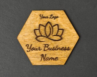 Personalized Wooden Coasters with Logo | Custom Business or Gift Coasters | Laser Engraved Plywood Coasters| 3 Shapes & Styles
