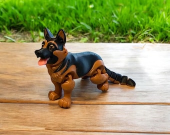 3D Printed Wiggle German Shepherd – Adorable, Articulated Desk Companion