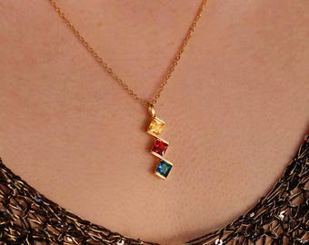 Family Birthstone Necklace, Multi Birthstone Necklace, Birth Stone Jewelry, Bridesmaid Gift, Gifts For Mom, Mother Necklace, Gift for Her