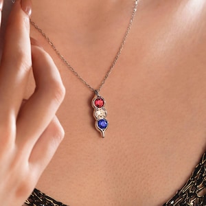 Family Birthstone Necklace: Three Peas in a Pod Keepsake Gift
