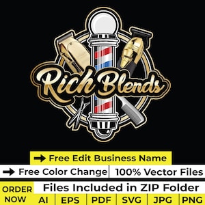 Barbershop Logo design Barber Logo template Hair salon decal png Beauty salon logo Barbershop sign board design