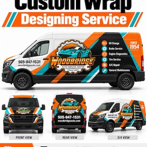 Custom Automotive Auto Repair Auto Mechanic Van Wrap and Truck Wrap Design. All Sides of vehicle Wrap