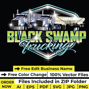 Premade Junk Removal Pull Dump Bumper Dumpster Trailer Rental Trash Hauling Company Svg Png Logo Design Vector Template for Your Business