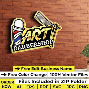 Barbershop Logo design Barber Logo template Hair salon decal png Beauty salon logo Barbershop sign board design