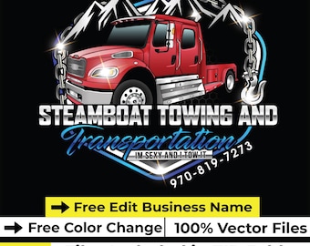 Towing Logo Template: Customizable Tow Truck Design