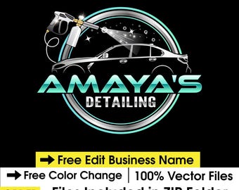 Custom Auto Detailing Logo, Mobile Detail and Car Wash Design