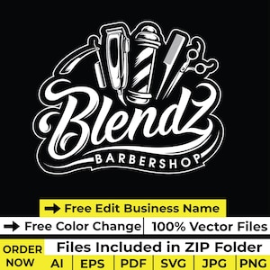 Barbershop Logo design Barber Logo template Hair salon decal png Beauty salon logo Barbershop sign board design