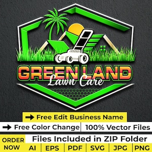 Landscape Lawn Care Lawn Mower Logo Design Landscaping Logo Maintenance Logo Zero Turn Mower Logo Grass Cutting Logo Design Garden Logo