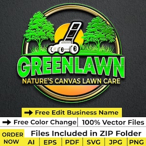 Landscape Lawn Care Lawn Mower Logo Design Landscaping Logo Maintenance Logo Zero Turn Mower Logo Grass Cutting Logo Design Garden Logo