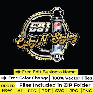 Barbershop Logo design Barber Logo template Hair salon decal png Beauty salon logo Barbershop signboard design