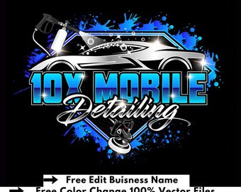 Auto Detailing Logo Design: Mobile Car Wash Branding