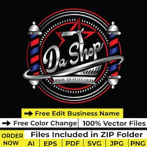 Barbershop Logo design Barber Logo template Hair salon decal png Beauty salon logo Barbershop signboard design