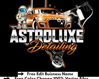Custom Auto Detailing and Mobile detail Logo Design, Customizable Car Wash Logo