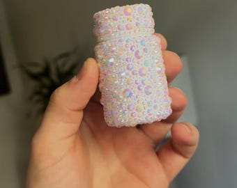 Rhinestoned Pill Bottle | Sparkly Travel Medicine Container