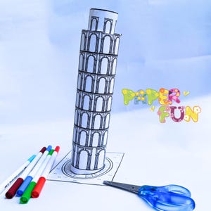 Leaning Tower Pisa Paper Craft Printable Kids Activity