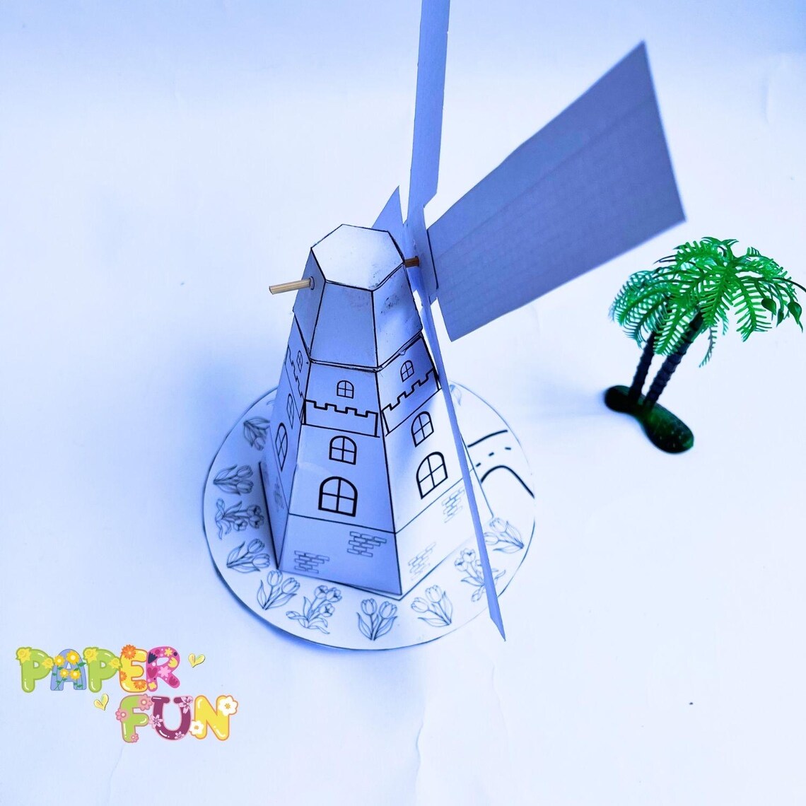 DIY Paper Windmill Template: Printable Dutch Craft (PDF Download) - Etsy