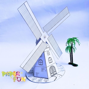 DIY Paper Windmill Template: Printable Dutch Craft (PDF Download)