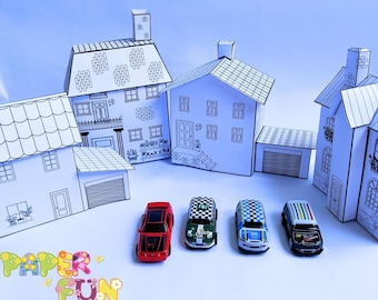 Printable Paper House Template: DIY Coloring Craft Activity (A4 PDF)