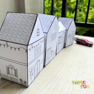 Plantilla de casa de papel imprimible: Manualidad para colorear (Descargar PDF)
