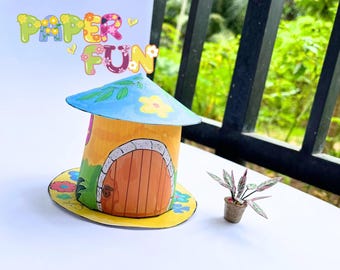 Printable Fairy Houses | 3D Paper Craft for Kids | Colorful Fairy House Templates | DIY Fairy House | Digital PDF Download
