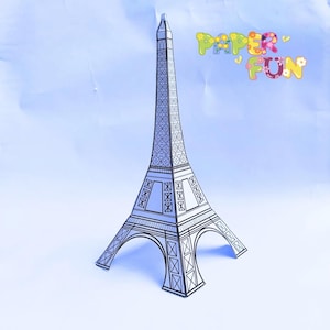 3D Eiffel Tower Paper Craft Template: Printable Activity for Kids (PDF Download)