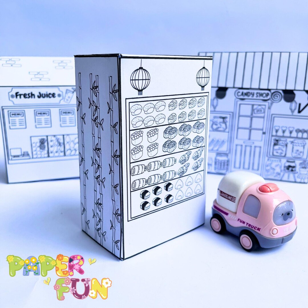 Printable Shop Paper Printable Paper Shop Template: DIY Coloring Craft Activity (PDF) - Etsy