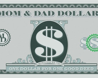 Mom & Dad Dollars to help incentivize and reward your kids to do chores to learn good behaviors