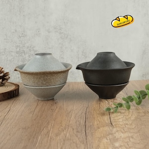 Portable Ceramic Travel Tea Set One Teapot Two Cups Japanese Style Handheld Teapot On The Go Tea Set Gift for Tea Lovers