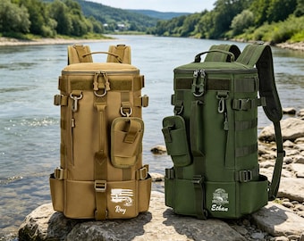 Personalized Fishing Backpack Large Capacity Outdoor Travel Bag Multifunction Rod Holder Sling Shoulder Handbag Lure Fishing Gear Gift