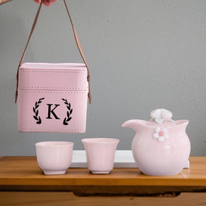 Personalized Ceramic Travel Tea Set Portable Kungfu Teapot Set One Teapot Two Cups