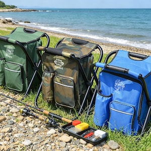 Personalized Folding Cooler Chair Backpack Portable Insulated Fishing Stool Multifunction Camping Beach Chair Outdoor Travel Gift