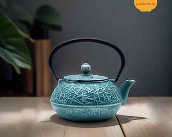 Colored Cast Iron Teapot,Unique Pattern Teapot,Tea Brewing Tool,Stainless Steel Infuser,Electronic Stove Kettle,Tea Kettle For Boiling Water