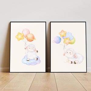 Poster Set - Schaf - Kinderzimmer - Boho Style - Poster - druckbare Poster - digitale Poster zum Ausdrucken - digitaler Download