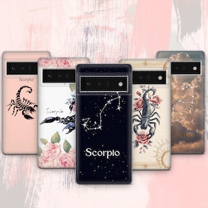 Scorpio Phone Case Astrology Aesthetic for GooglePixel 9 Pro XL, 8 Pro, 7, 6, 5,Samsung Galaxy S25 Ultra, S24 Plus, S23 FE, S22,S21