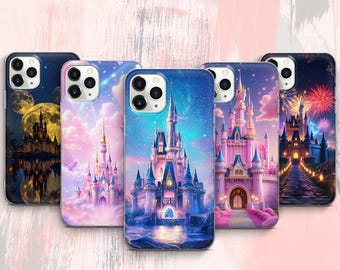 Funda de teléfono con castillo de Disney para iPhone 17 ProMax 16 E 15 Pro 14 13 Mini 12 11 X, fundas para Pixel 10 ProXL 9 Pro 8 7