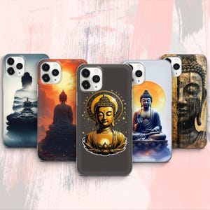 Puede incluir: Conjunto de seis fundas para teléfono con diferentes imágenes de Buda. Las fundas son todas negras con una parte posterior de plástico transparente y tienen una variedad de diseños, que incluyen un Buda dorado, un Buda en meditación y un Buda con una expresión serena.