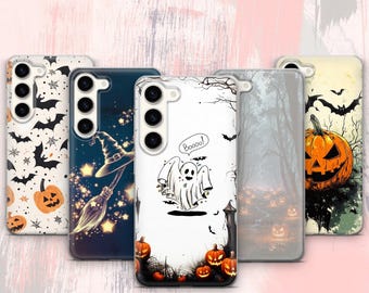 Halloween Phone Case Spooky Ghost Cover For Samsung Galaxy S26 Ultra S25 FE S24 Plus S23 S22 S21 S20, A17 A26 A37 A57