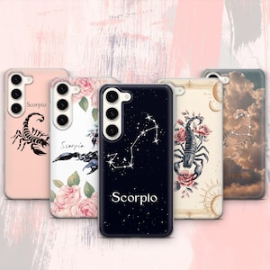 Scorpio Phone Case Astrology Aesthetic for Samsung Galaxy S25 Ultra, S24 Plus, S23 FE, S22, S21, S20, A16, A35 A53, A55,ZFlip,ZFold