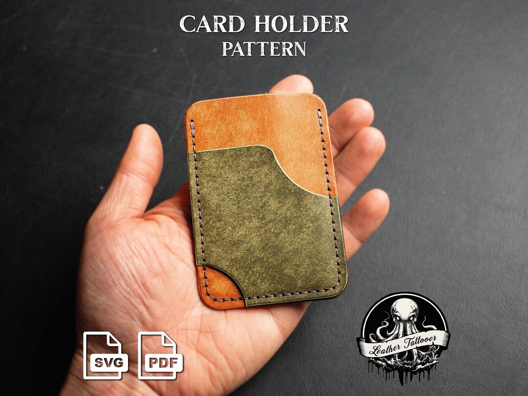 Leather Card Holder Pattern, Printable and Laser Ready, Numeric PDF and ...